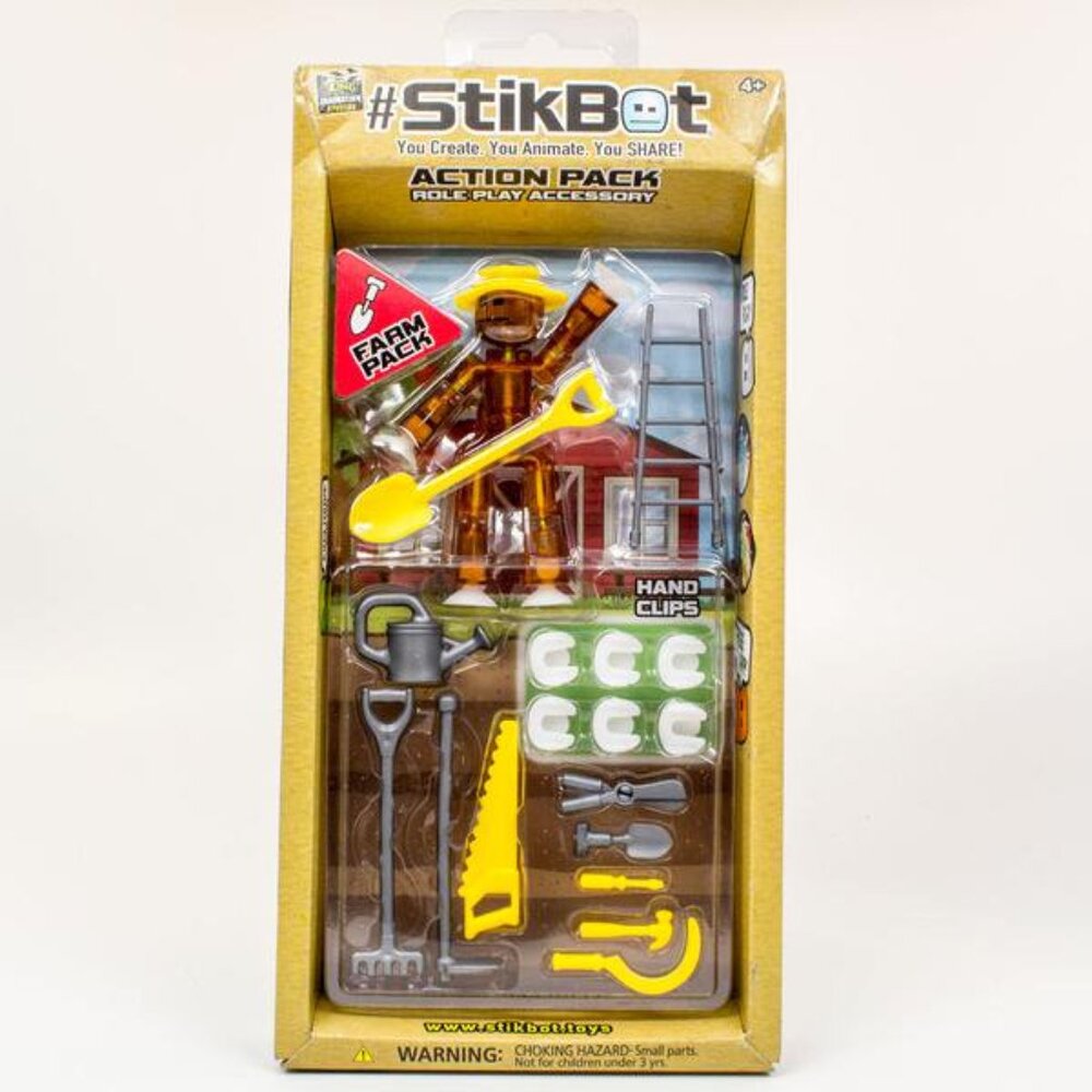 3/$55❤️Stikbot Action Pack Role Play Accessory Farm Pack Amber Animation Playset